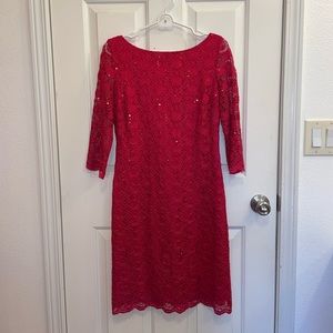 Calvin Klein Size 6 Red Sparkly Dress